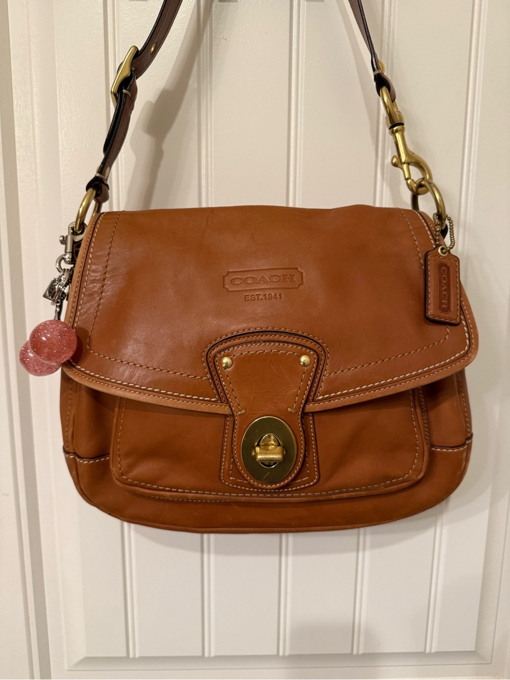 Coach Ali 65th Anniversary Legacy Shoulder bag Turnlock Cherry Charm